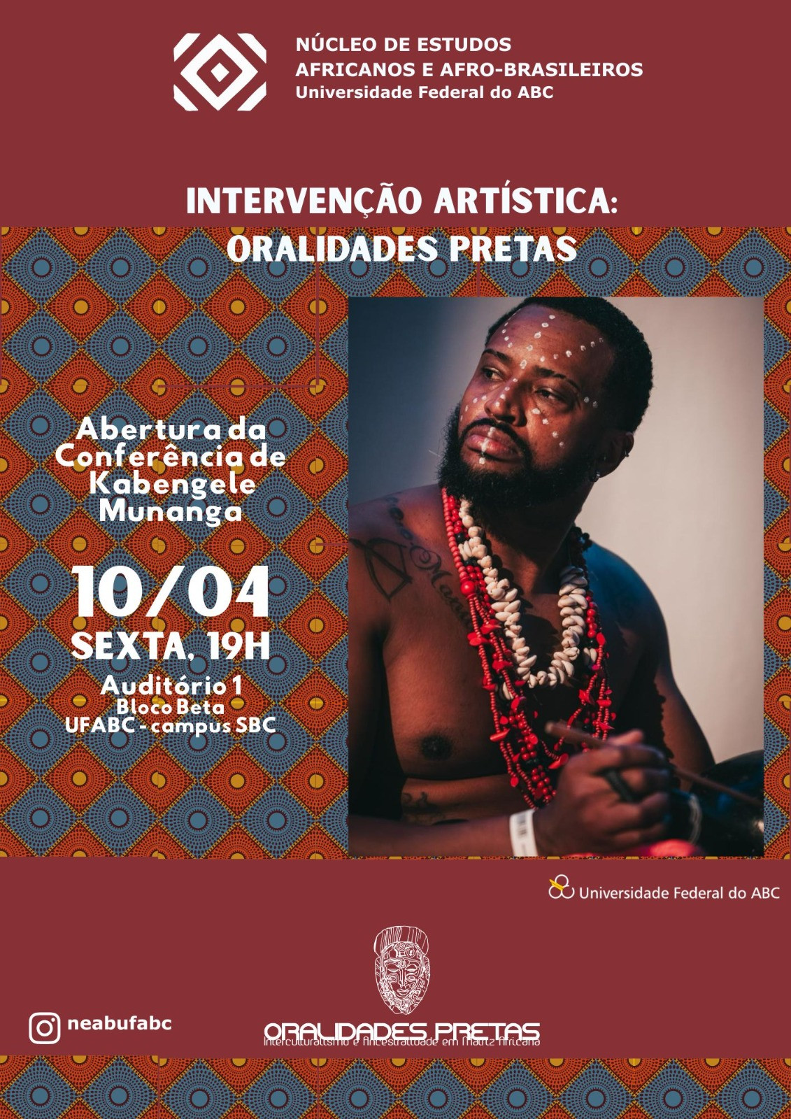 Confer&ecirc;ncia com o professor Kabengele Munanga - Interven&ccedil;&atilde;o art&iacute;stica: Oralidades Pretas