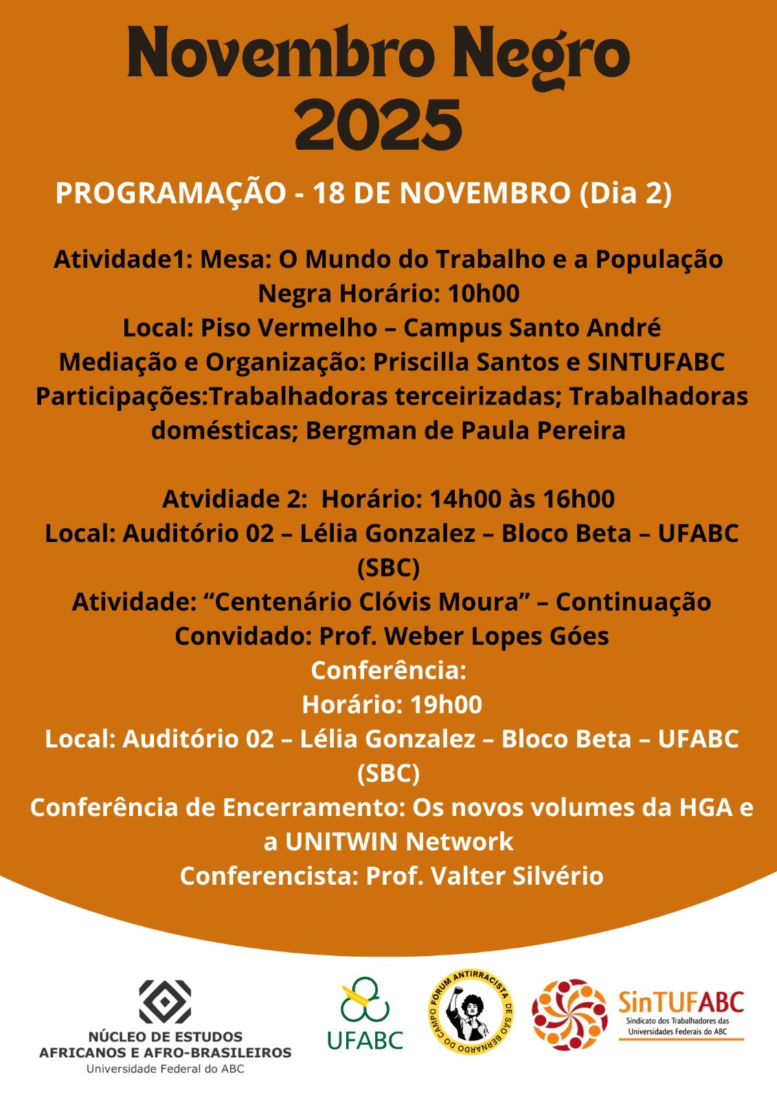 Novembro negro 2025 - Programa&ccedil;&atilde;o de 18 de novembro